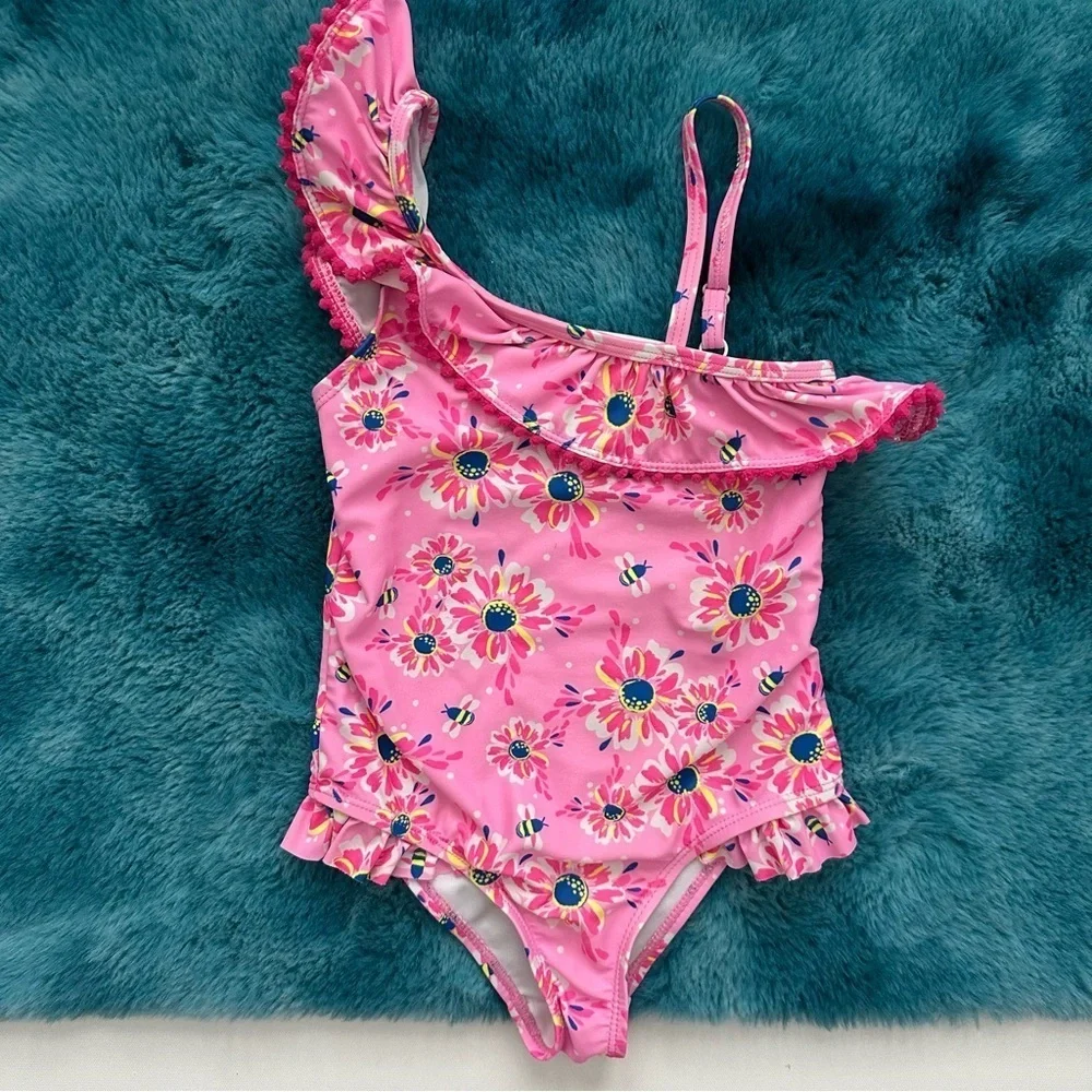 Tommy Bahama Girls One Piece One Shoulder Swimsuit Size 5